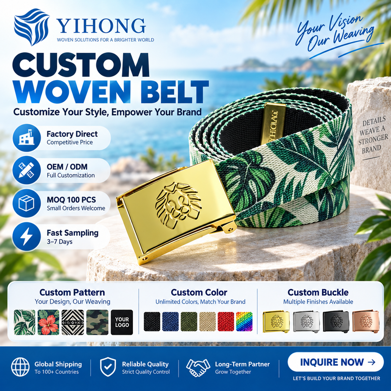 Yihong Y049 custom printed webbing belt product overview