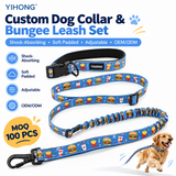 Custom Dog Collar and Bungee Leash Set - L-040 design reference