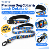 Custom Dog Collar and Bungee Leash Set - L-040 details and application reference